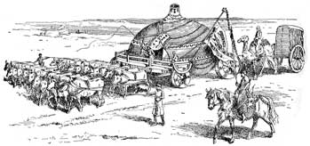 Wagon-hutte mongol